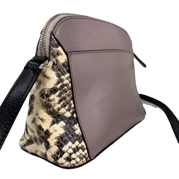 Kate Spade NY Louise Python Embossed Taupe Crossbody Purse - Picture 10 of 16